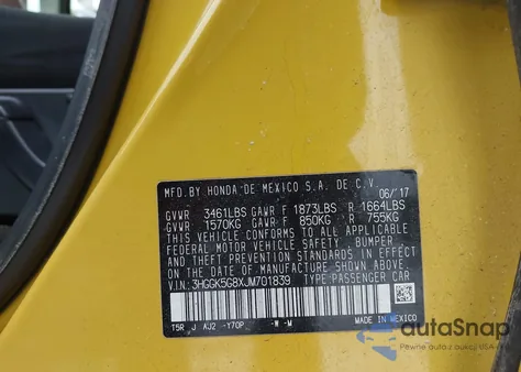 2018 Honda Fit Ex z USA, uszkodzony, nr VIN 3HGGK5G8XJM701839